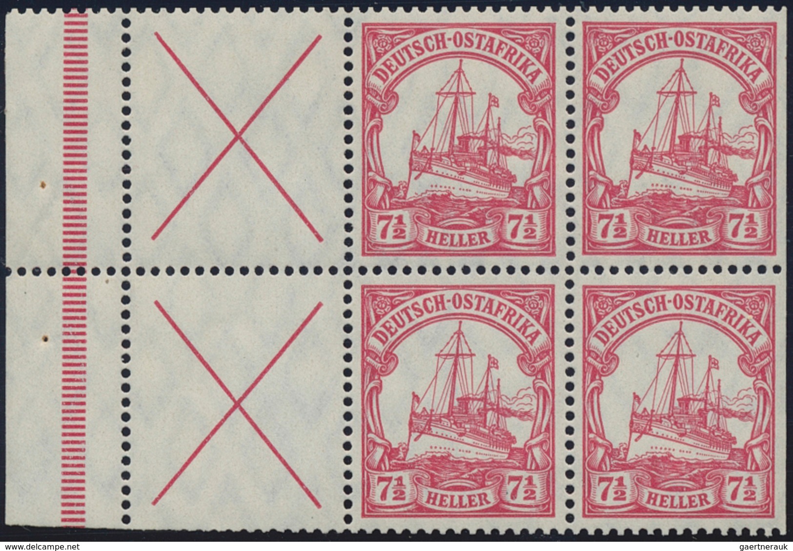 18599 Deutsch-Ostafrika - Markenheftchen: 1913, 1 R.60 H. Kaiseryacht-Markenheftchen Heftchenblätter: Nr. - German East Africa