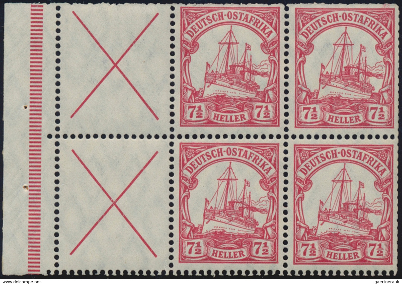 18599 Deutsch-Ostafrika - Markenheftchen: 1913, 1 R.60 H. Kaiseryacht-Markenheftchen Heftchenblätter: Nr. - German East Africa