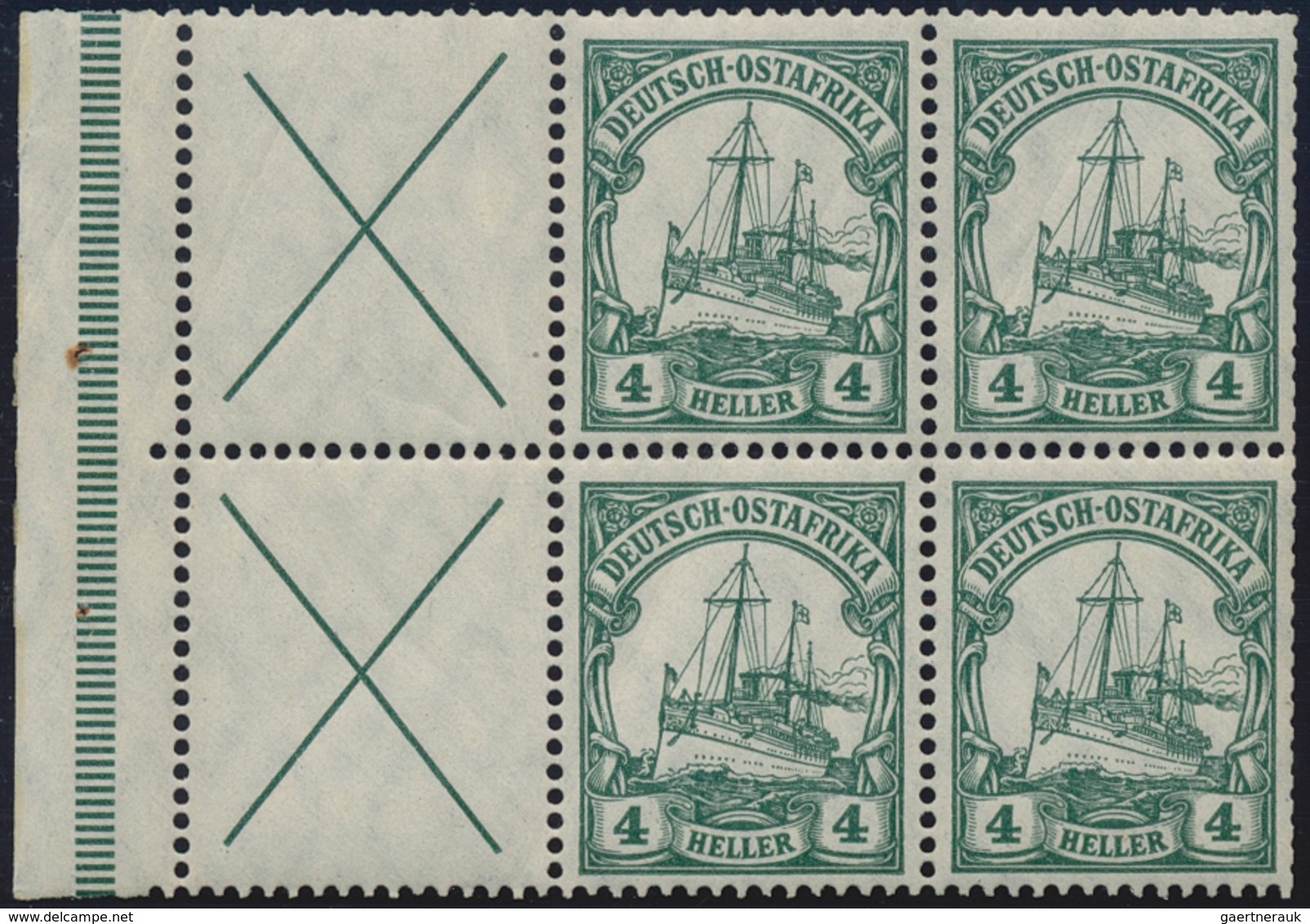 18599 Deutsch-Ostafrika - Markenheftchen: 1913, 1 R.60 H. Kaiseryacht-Markenheftchen Heftchenblätter: Nr. - German East Africa