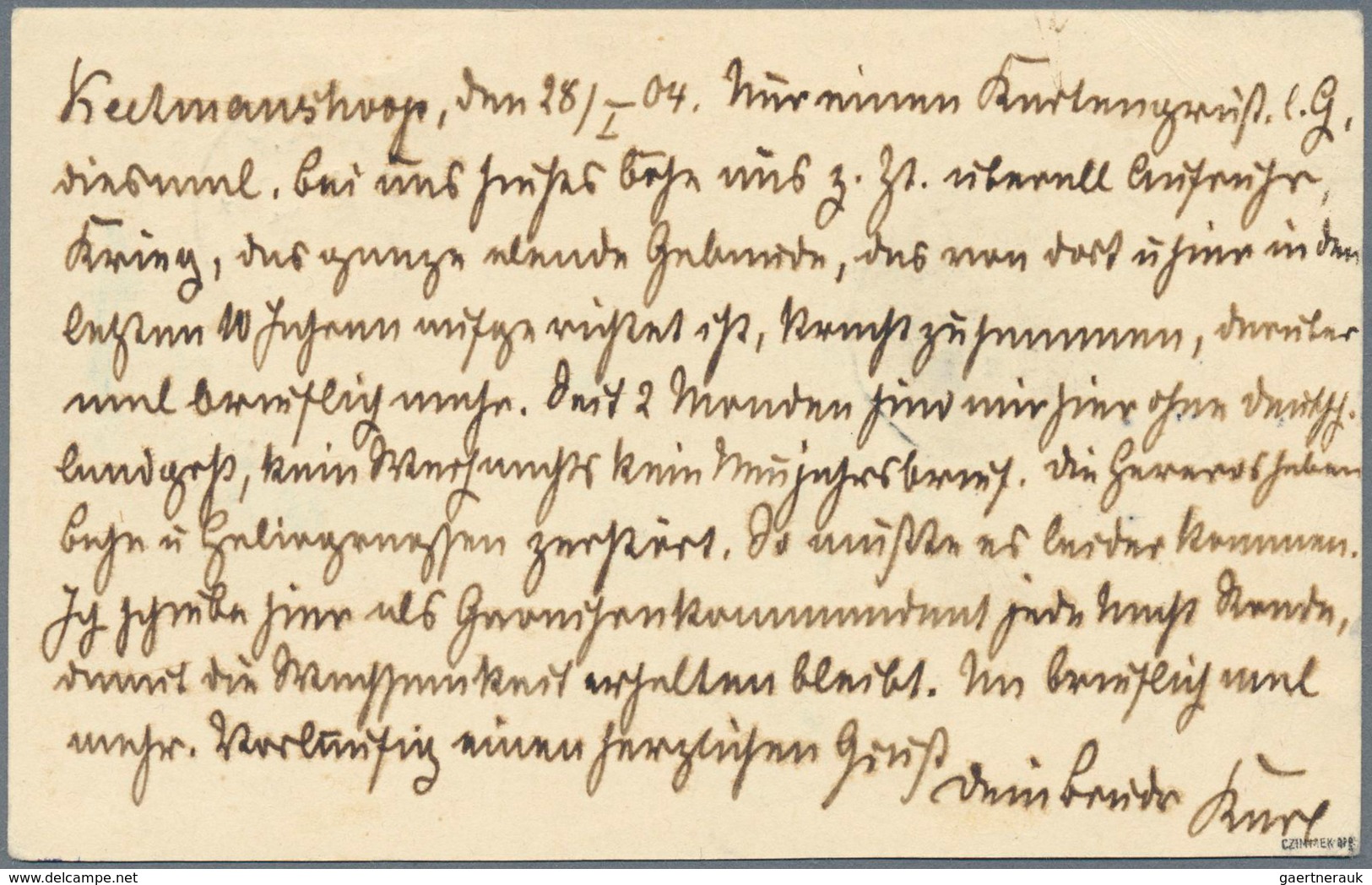 18648 Deutsch-Südwestafrika - Besonderheiten: 1904 (29.1.), Provisorische FP-Karte (Vogenbeck PFPK Nr. 3 F - German South West Africa