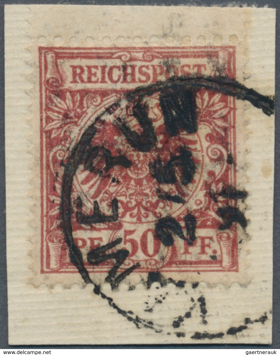 18660 Deutsche Kolonien - Kamerun-Vorläufer: 1891 Briefstück Nr. V 50 B Doppelt Tiefst Gepr. Dr. Steuer BP - Cameroun