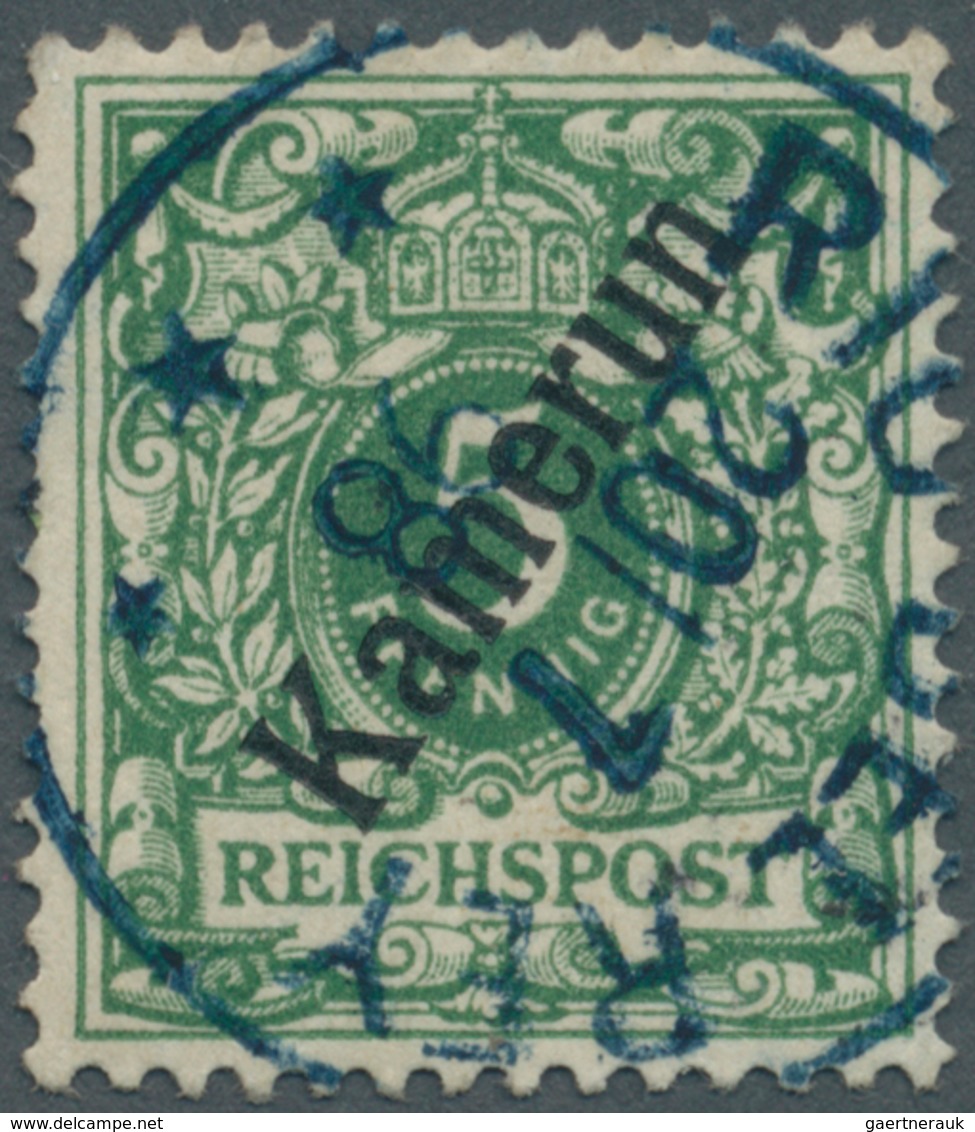 18666 Deutsche Kolonien - Kamerun: 1897, 5 Pfg. Opalgrün Mit Klarer Entwertung Durch BLAUEN K1 "RIO DEL RE - Cameroun