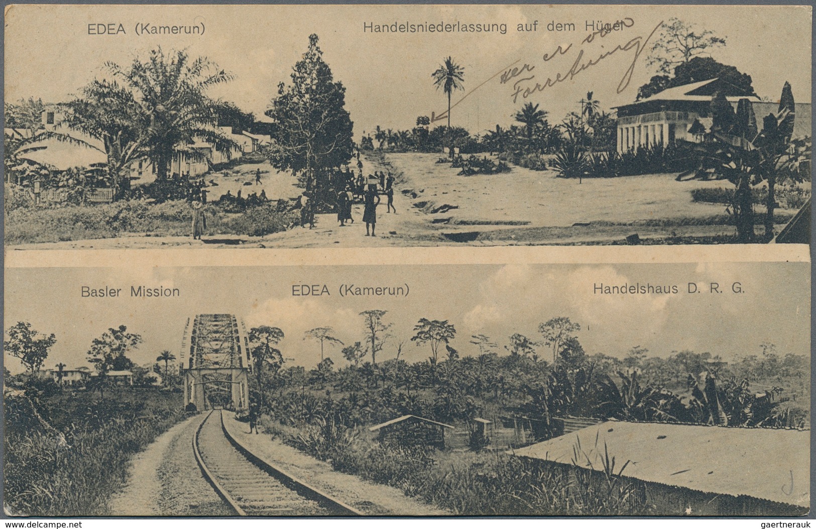 18673 Deutsche Kolonien - Kamerun: 1914, 10 Pf Rotkarmin Yacht, EF Auf Ansichtskarte Von EDEA, 16.1.14, Na - Cameroun