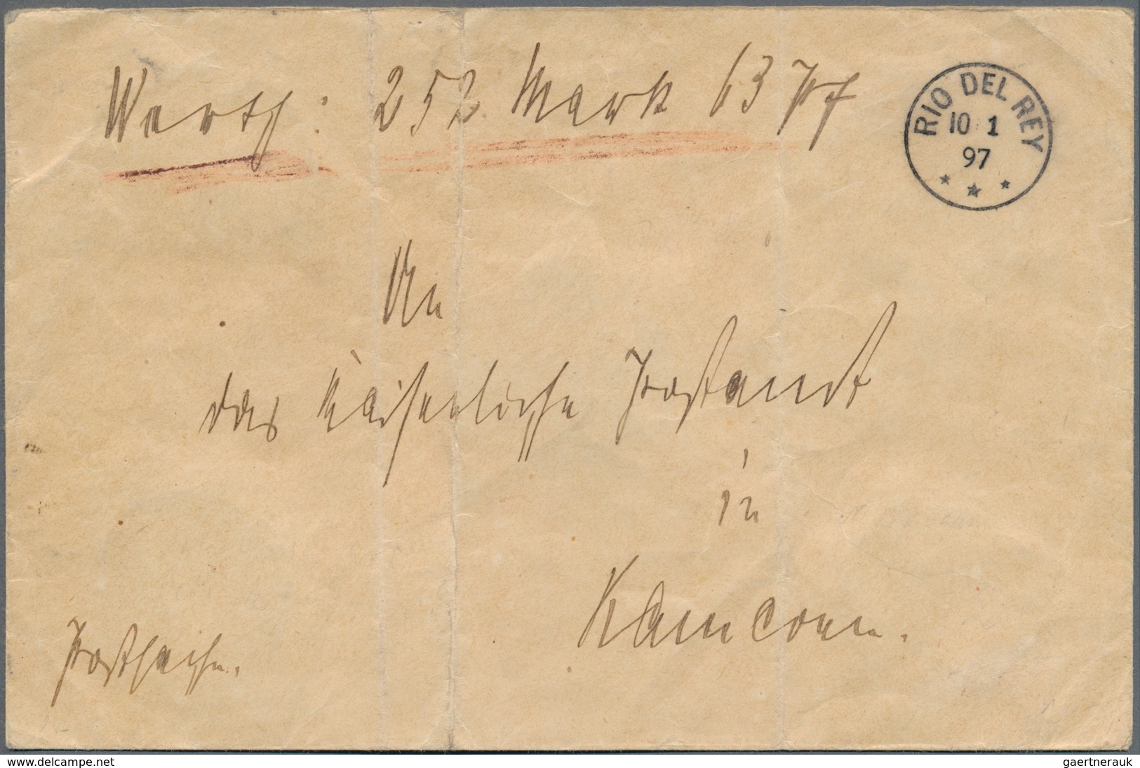 18680 Deutsche Kolonien - Kamerun - Besonderheiten: 1897 (10.1.), Inlands-Postsache Mit Stempel "RIO DEL R - Cameroun