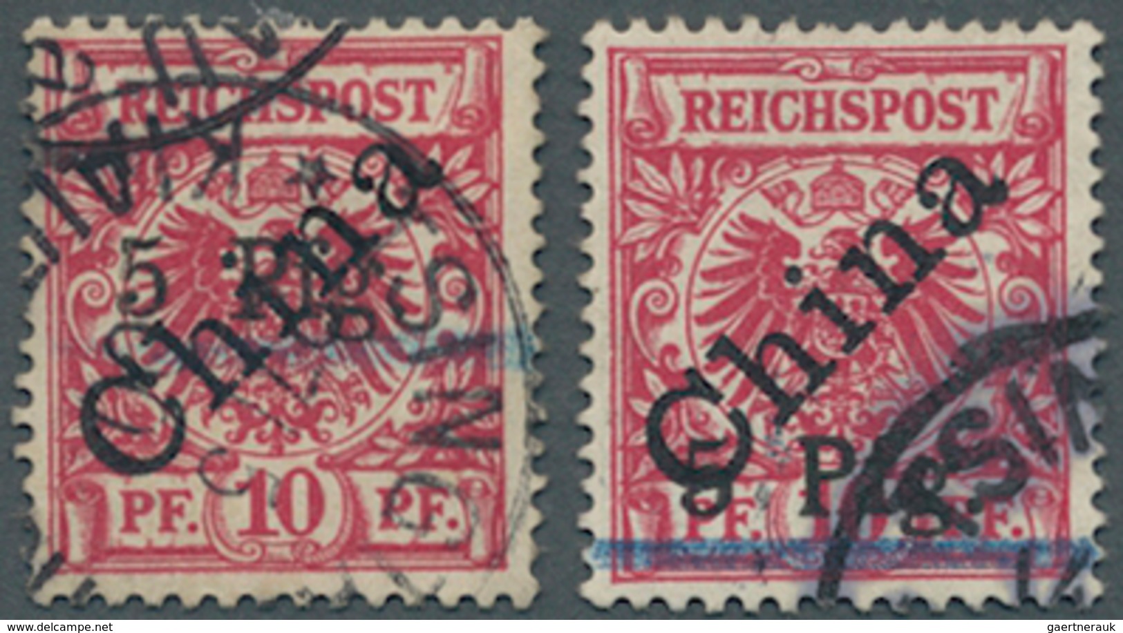 18707 Deutsche Kolonien - Kiautschou: 1900, "5 Auf 10 Pfg. 1. Tsingtau-Ausgabe Auf Diagonalaufdruck", Einm - Kiauchau