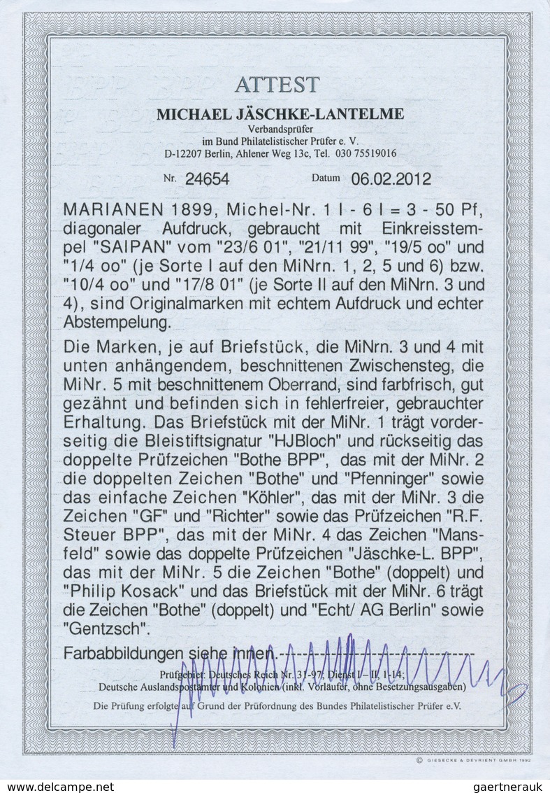 18742 Deutsche Kolonien - Marianen: 1900. 25 Pf Krone/Adler Aufdruck "Marianen", Gestempelt "SAIPAN 19/5 ° - Mariana Islands