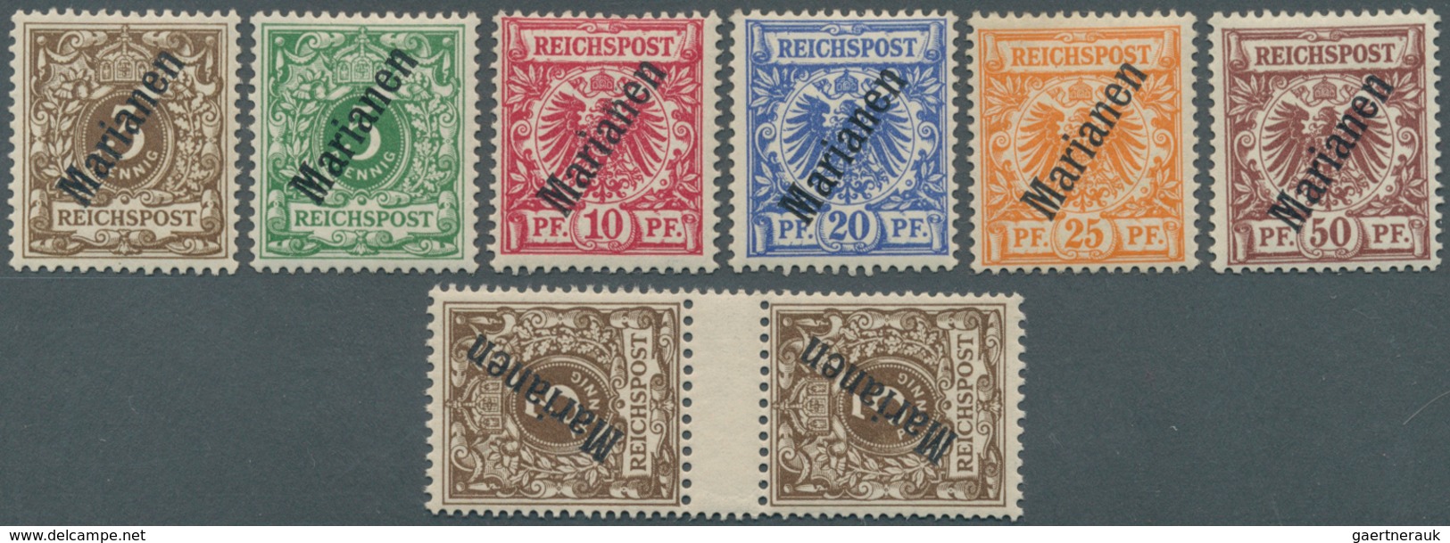 18746 Deutsche Kolonien - Marianen: 1900, 3 Pfg. - 50 Pfg. Freimarken, Kpl. Satz Teils Mit Winzigen Falzsp - Mariana Islands