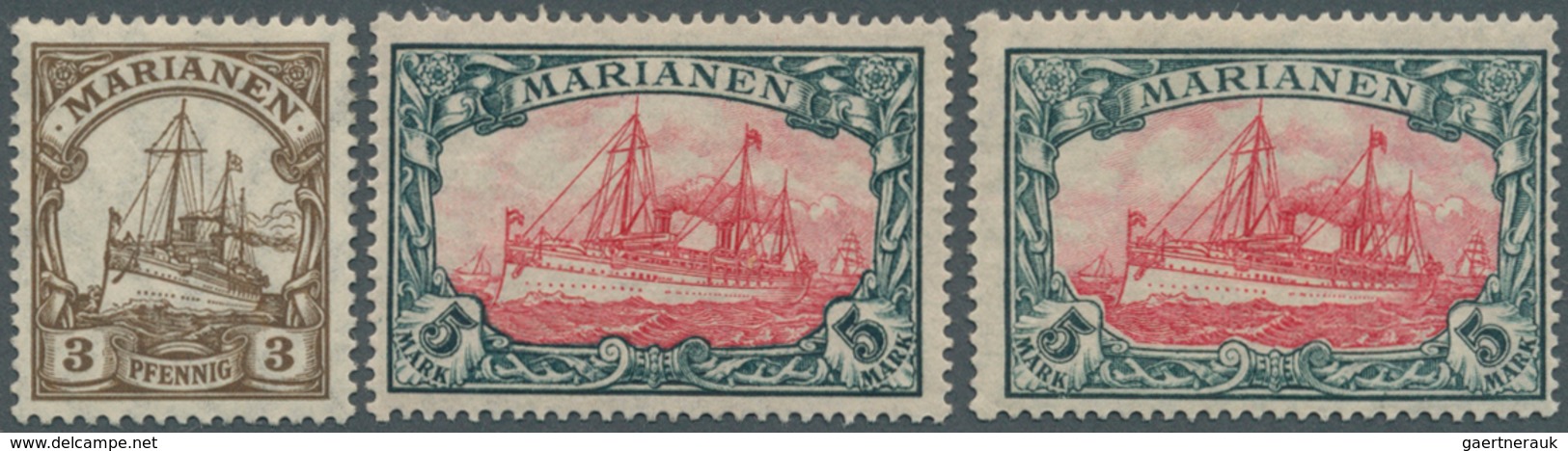 18753 Deutsche Kolonien - Marianen: 1916, Sog. Berliner Ausgabe Als Ungebrauchter Satz Mit Beiden 5 Mark W - Mariana Islands