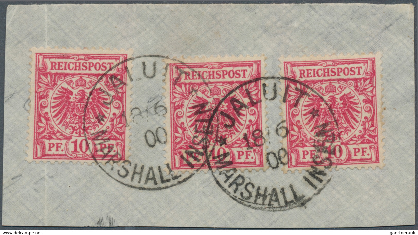 18758 Deutsche Kolonien - Marshall-Inseln - Mitläufer: 1900, 10 Pfg. Lebhaftlilarot, Drei Einzelwerte Mit - Marshall Islands