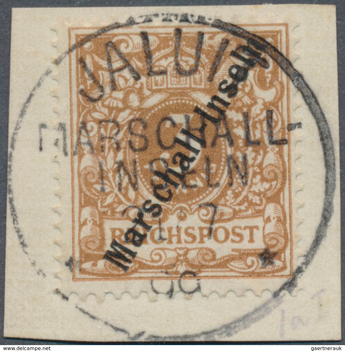 18760 Deutsche Kolonien - Marshall-Inseln: 1897, 3 Pfg. Jaluit-Ausgabe Hellockerbraun Mit Stempel "JALUIT - Marshall-Inseln