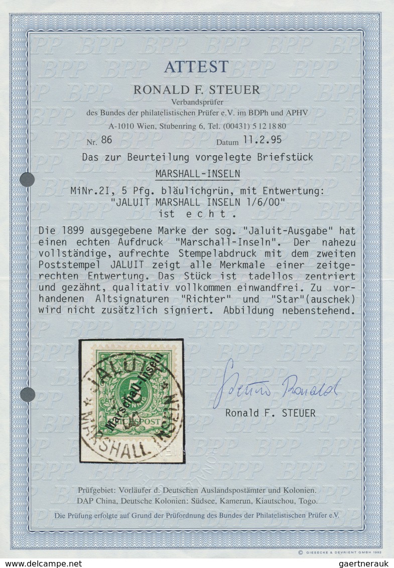 18761 Deutsche Kolonien - Marshall-Inseln: 1897, 5 Pfg. Jaluit-Ausgabe Mit Stempel "JALUIT MARSHALL-INSELN - Marshall Islands