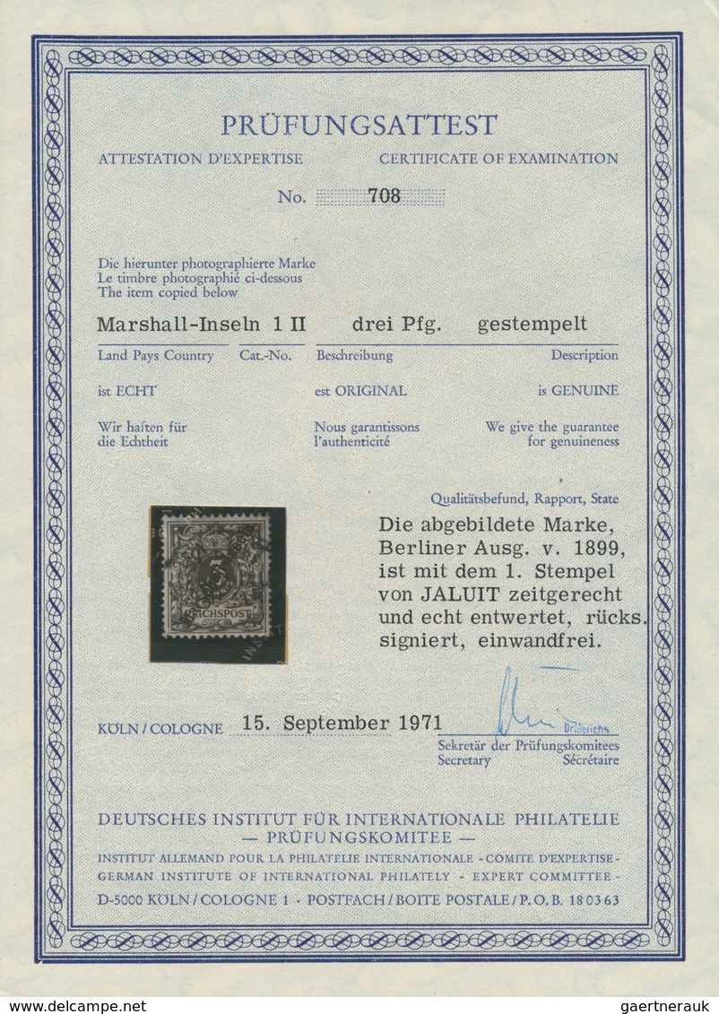 18764 Deutsche Kolonien - Marshall-Inseln: 1899, 3Pfg. - 25Pfg. Berliner Ausgabe, Gestempelt (JALUIT Stemp - Marshall Islands