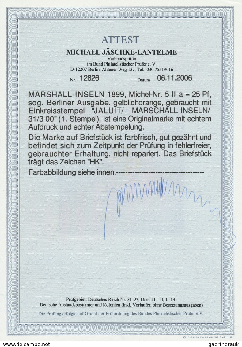 18765 Deutsche Kolonien - Marshall-Inseln: 1899, 3 Pfg. - 25 Pfg. Berliner Ausgabe Je Mit Stempel "JALUIT - Marshall Islands