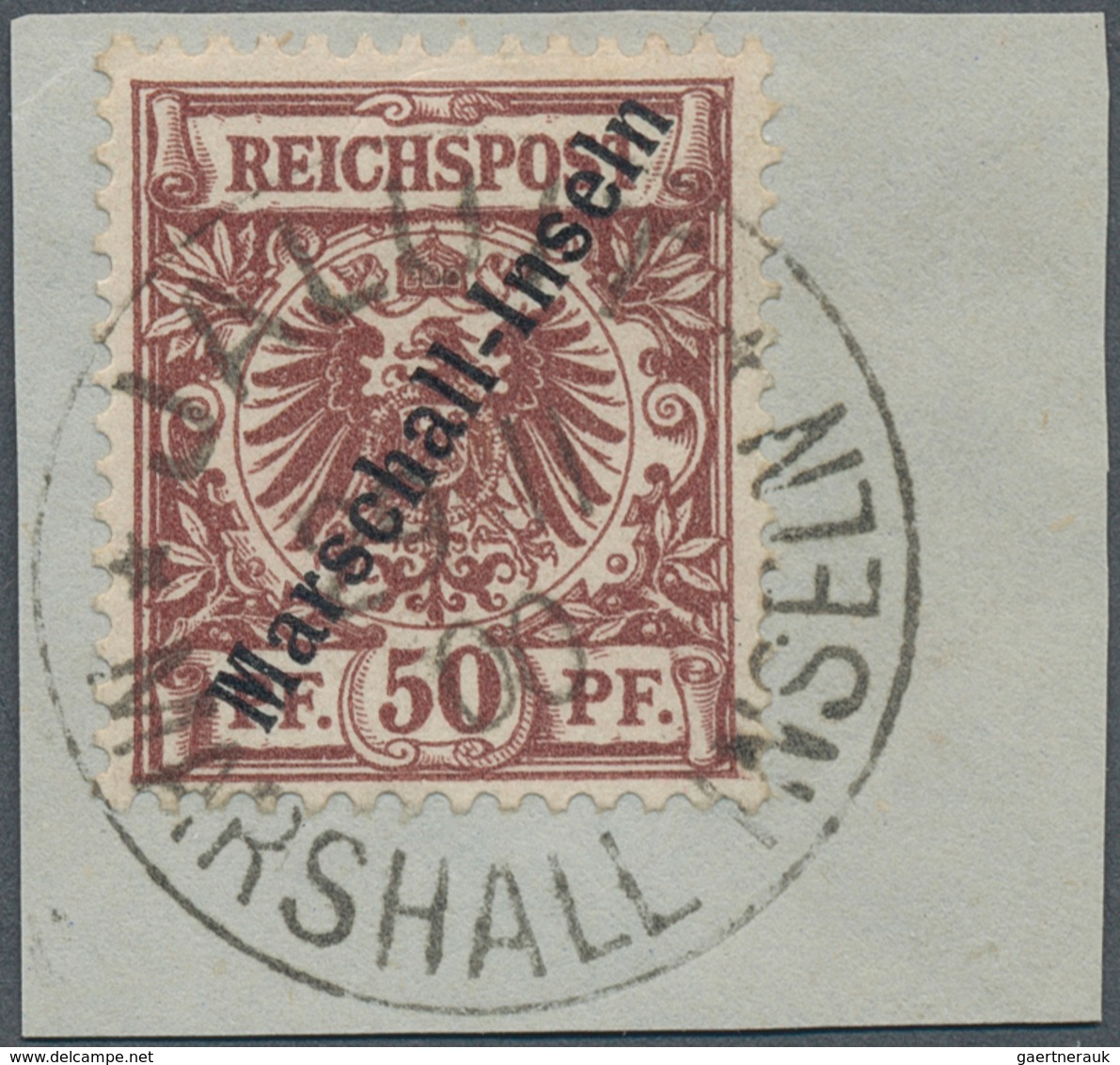 18770 Deutsche Kolonien - Marshall-Inseln: 1899, 50 Pfg. Berliner Ausgabe Gelblichorange Mit Stempel "JALU - Marshall