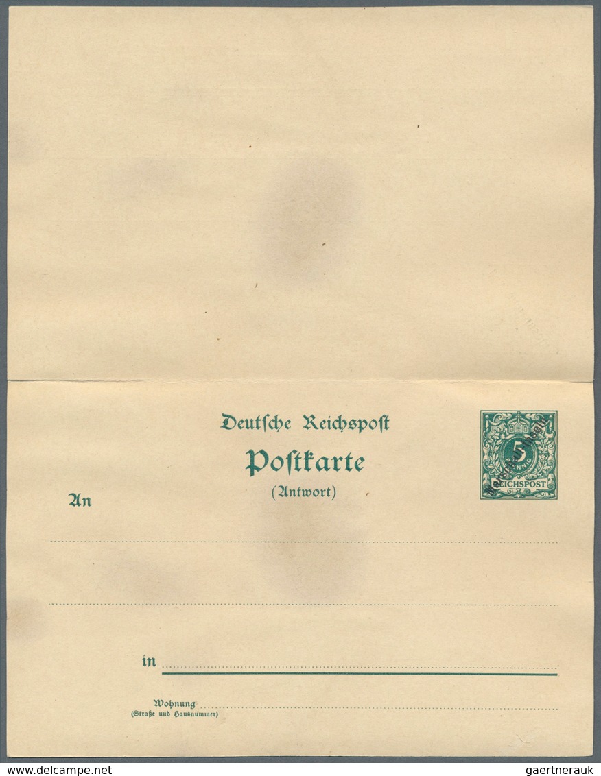 18786 Deutsche Kolonien - Marshall-Inseln - Ganzsachen: 1899, Doppelkarte 5+5 Pf Ziffer "Marschall-Inseln" - Marshall Islands