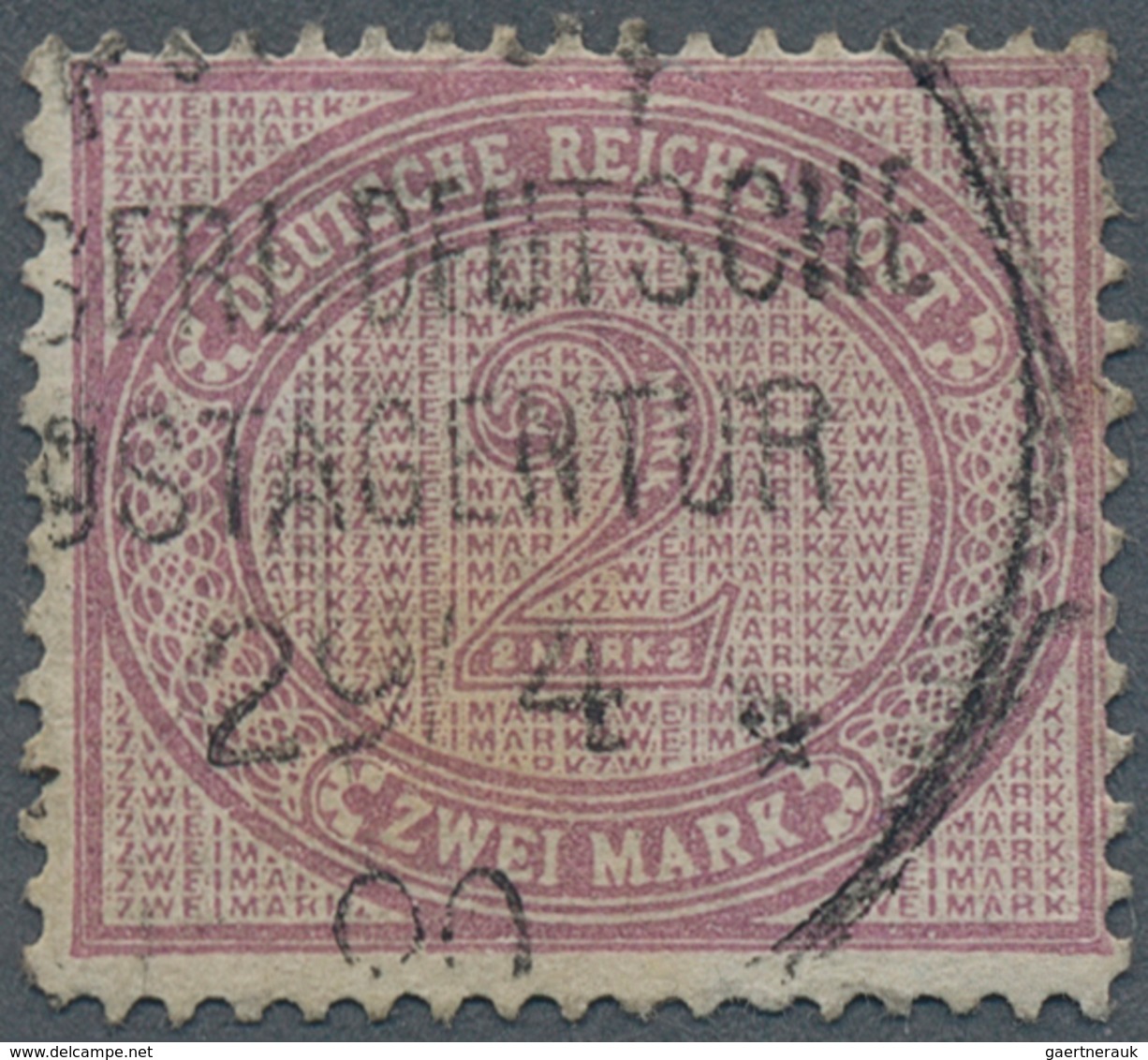 18792 Deutsche Kolonien - Samoa - Vorläufer: 1889, 2 M. Lebhaftgraulila Mit Plattenfehler "Linie über REIC - Samoa