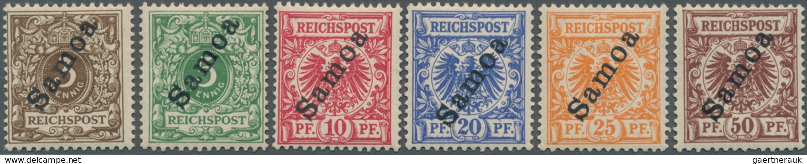 18796 Deutsche Kolonien - Samoa: 1900, 3 Pf. Bis 50 Pf. Mit Aufdruck ''SAMOA'', Kpl. Ungebrauchter Satz Mit - Samoa