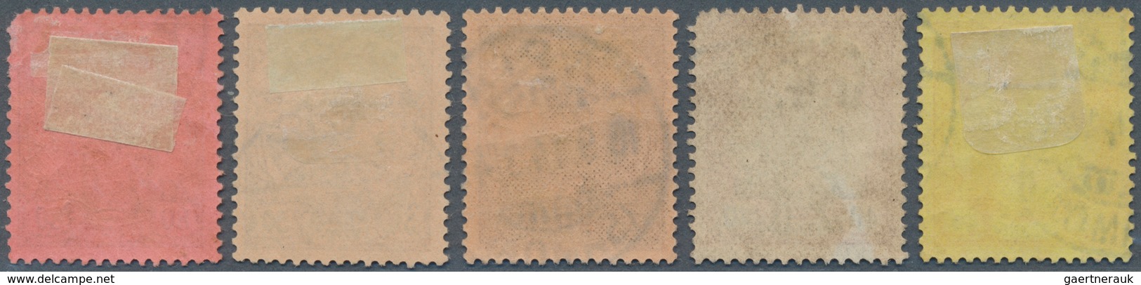 18806 Deutsche Kolonien - Samoa - Britische Besetzung: 1914. Lot Mit 5 Sauber Gestempelten G.R.I.-Marken: - Samoa