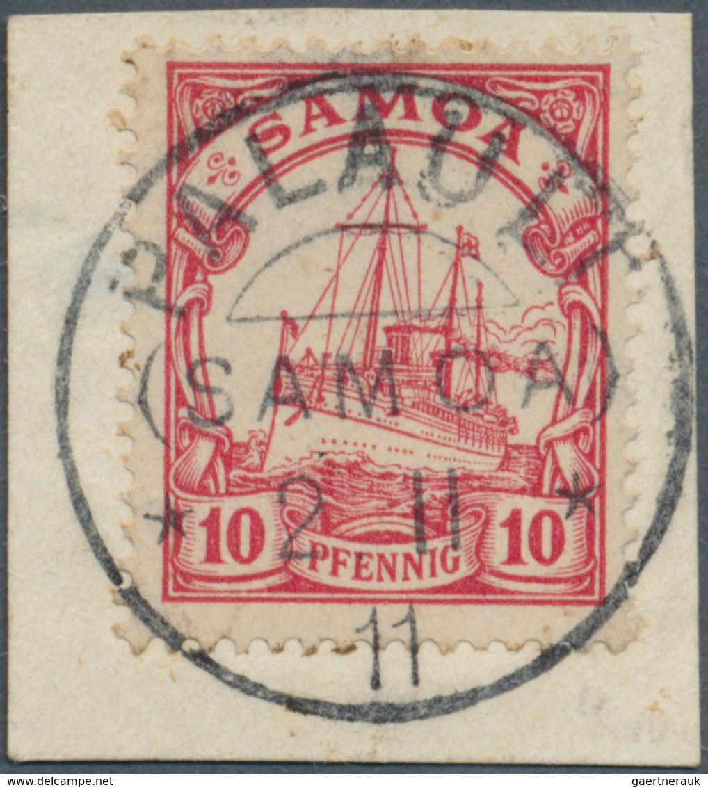 18810 Deutsche Kolonien - Samoa - Stempel: 1911, Sauber Und Zentrisch Gestempeltes Briefstück Mit Komplett - Samoa