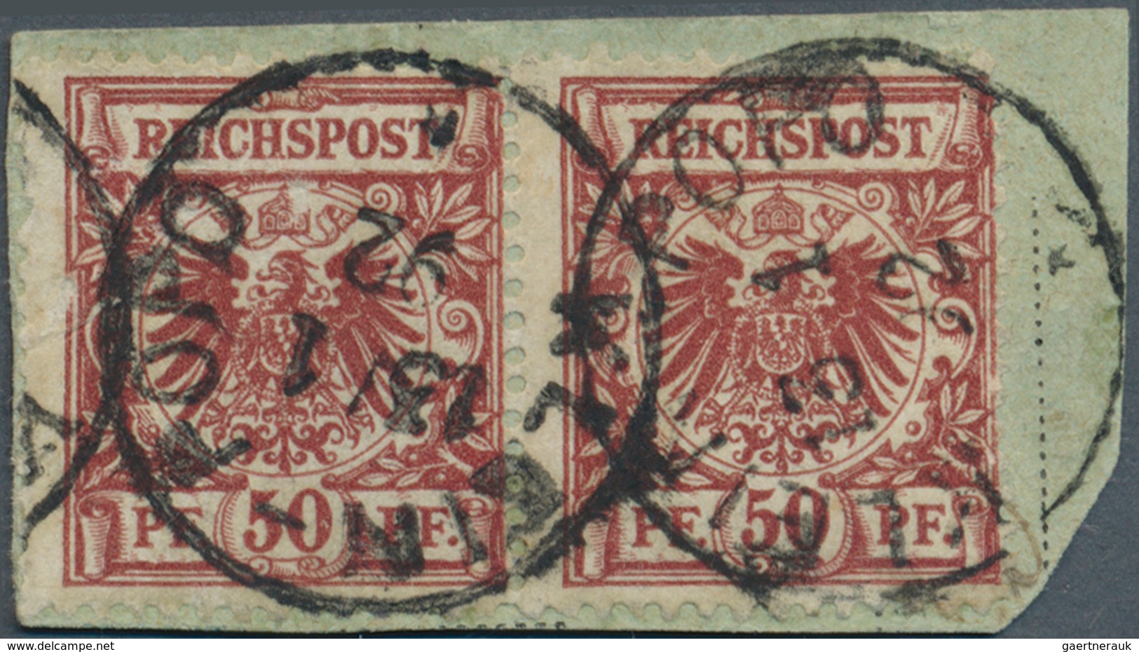 18818 Deutsche Kolonien - Togo-Vorläufer: 1892, Vorläufer-Briefstück Mit Waager. Paar, Linke Marke Mit Sch - Togo