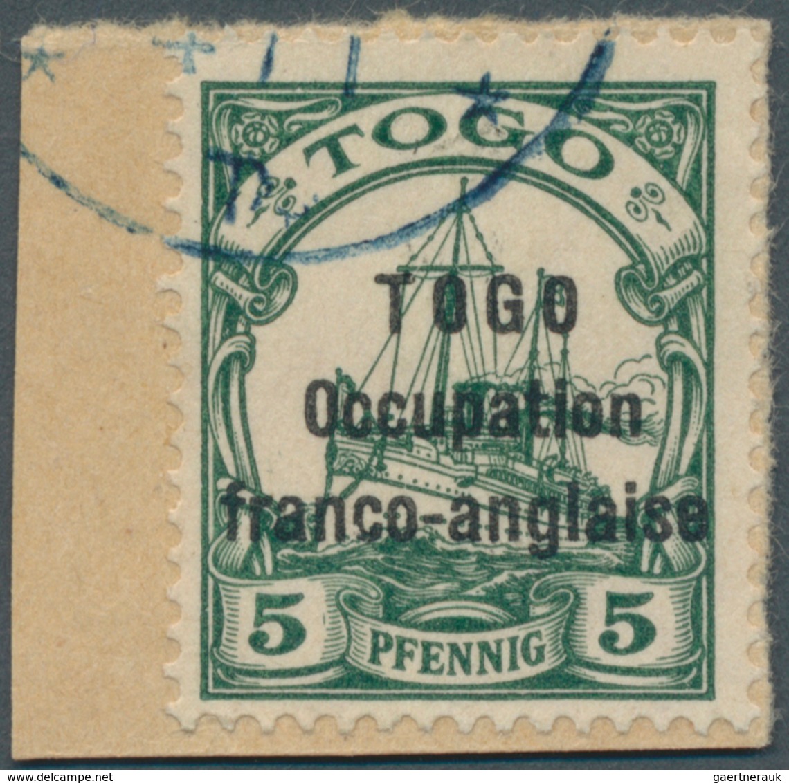 18834 Deutsche Kolonien - Togo - Französische Besetzung: 1915, 5 Pfg. Mit Fettem Aufdruck, Sehr Seltene Ma - Togo