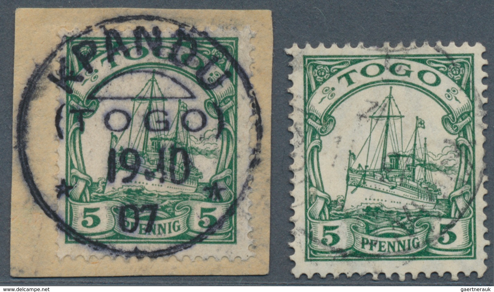 18841 Deutsche Kolonien - Togo - Stempel: 1907/1912 Zwei Verschiedene Stempelabdrucke, Zum Einen KPANDU Ze - Togo