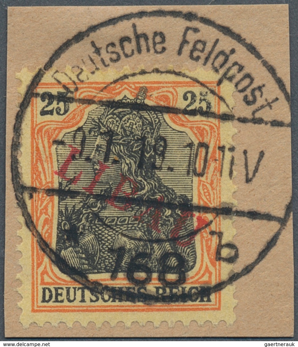 18868 Deutsche Besetzung I. WK: Postgebiet Ober. Ost - Libau: 1919, 25 Pf. Rotorange/schwarz Auf Gelbweiß - Occupation 1914-18