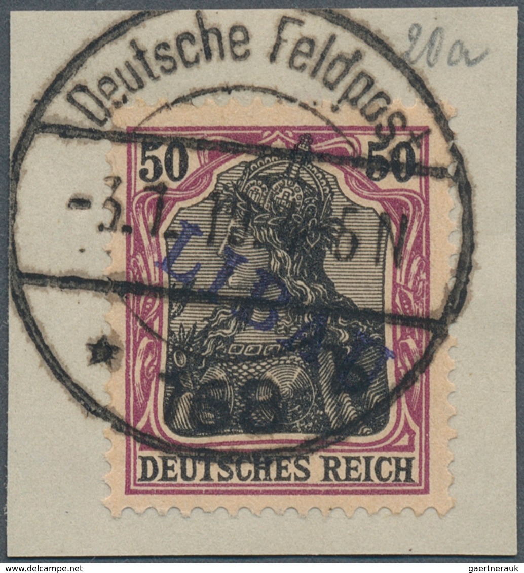 18871 Deutsche Besetzung I. WK: Postgebiet Ober. Ost - Libau: 1919, 50 Pfg. Germania Mit Violettem Aufdruc - Occupation 1914-18