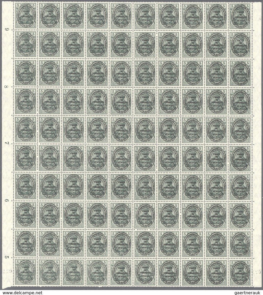 18890 Deutsche Abstimmungsgebiete: Allenstein: 1920, 5 Pfg. Aufdruck-Ausgabe Im Komplettem Rollenbahnbogen - Other & Unclassified
