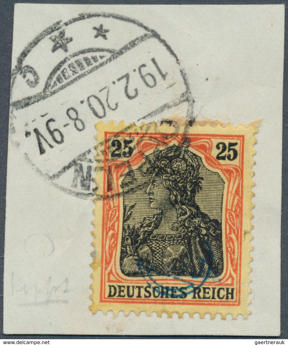 18912 Deutsche Abstimmungsgebiete: Oberschlesien - Französische Besatzung: 1920, 25 Pf Germania, Sogenannt - Other & Unclassified