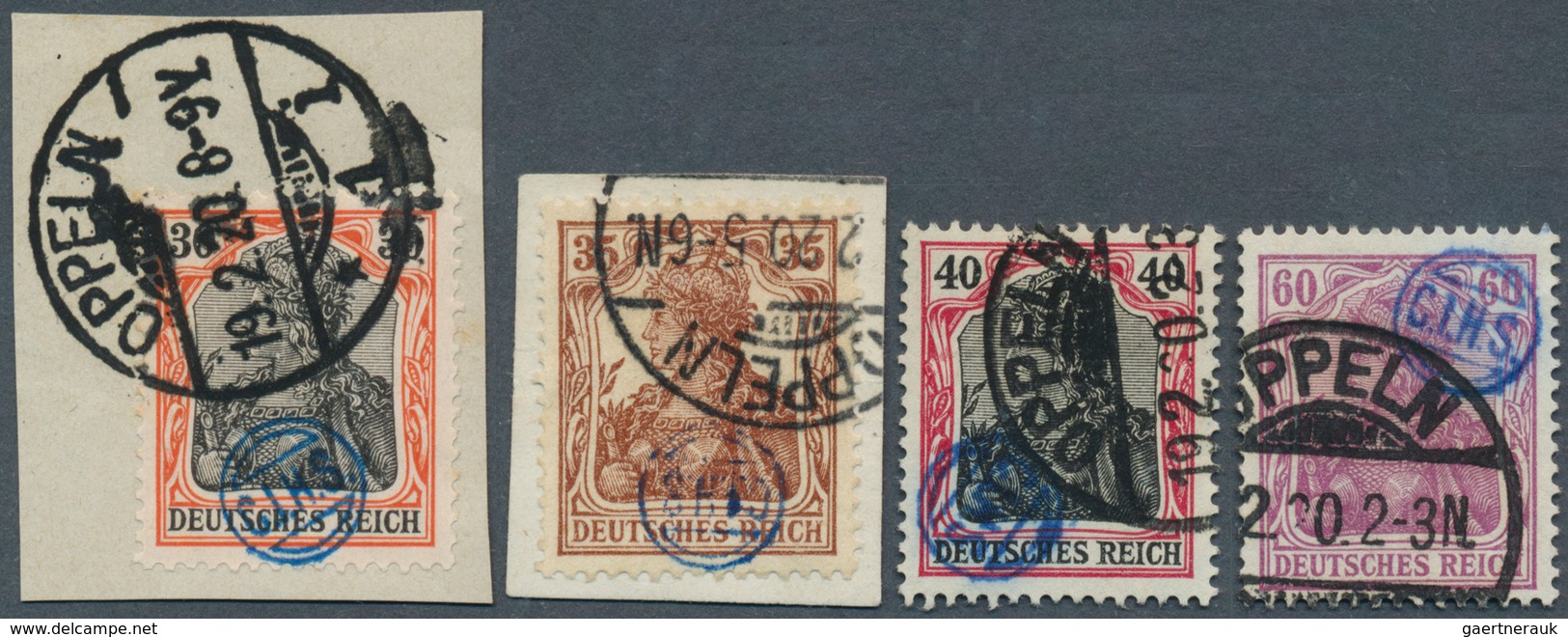 18913 Deutsche Abstimmungsgebiete: Oberschlesien - Französische Besatzung: 1920, 10 Pf - 60 Pf Germania, S - Other & Unclassified