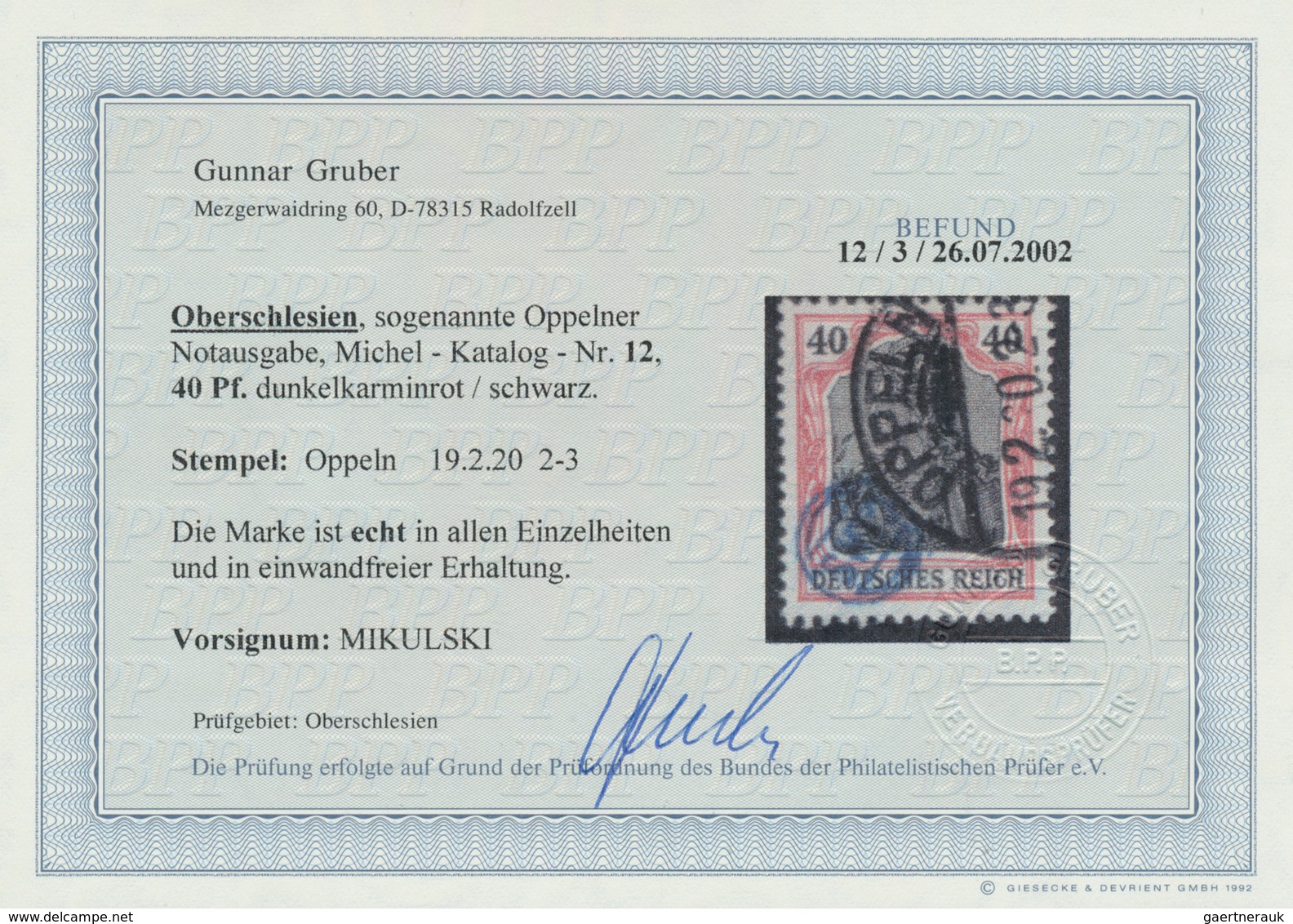 18913 Deutsche Abstimmungsgebiete: Oberschlesien - Französische Besatzung: 1920, 10 Pf - 60 Pf Germania, S - Other & Unclassified