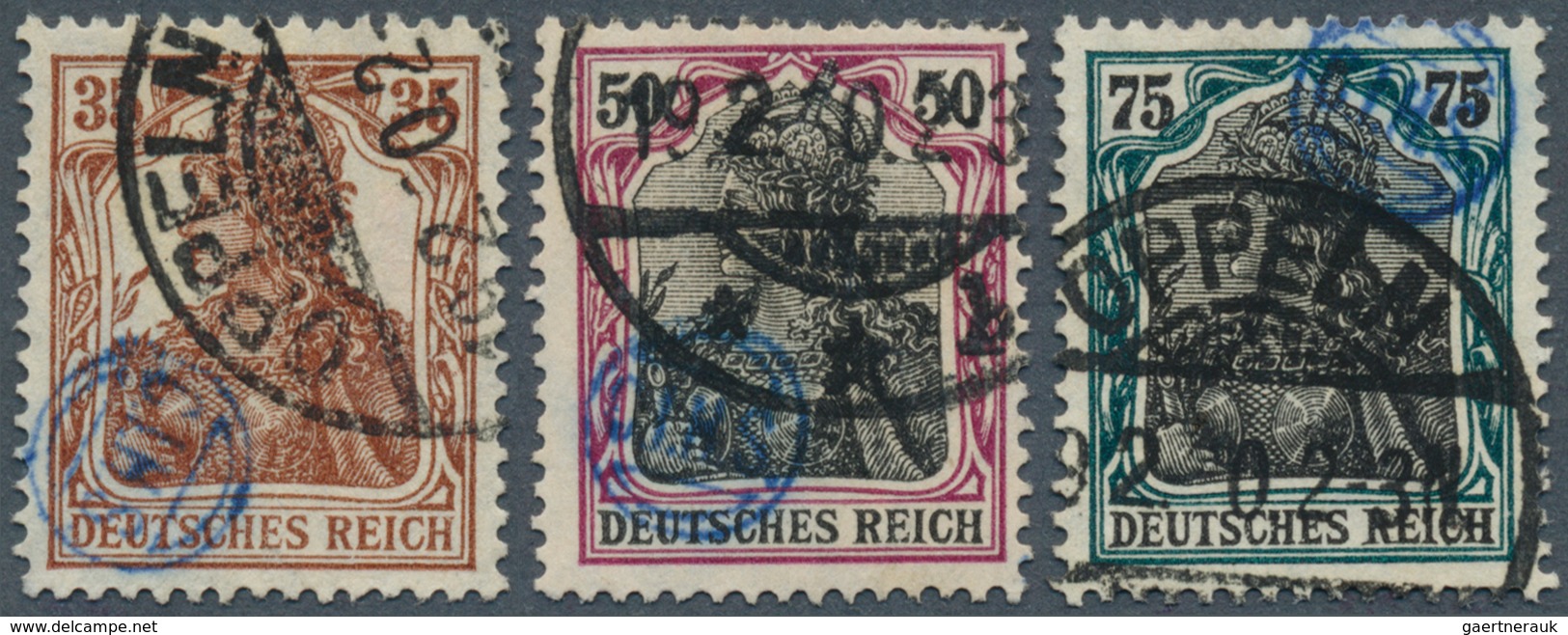 18914 Deutsche Abstimmungsgebiete: Oberschlesien - Französische Besatzung: 1920, 35 Pf, 50 Und 75 Pf Germa - Other & Unclassified