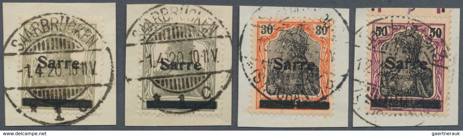 18920 Deutsche Abstimmungsgebiete: Saargebiet: 1920, Sarre - Germania, 2 Pfg. Bis 1 Mark, Kompletter Satz, - Other & Unclassified