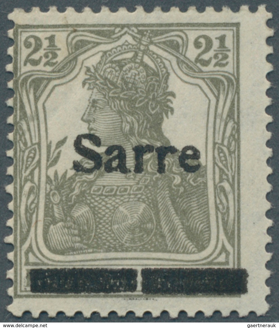 18921 Deutsche Abstimmungsgebiete: Saargebiet: 2 1/2 Pfg. Aufdruck-Type II Mit Sauberem Falz, Vielfach Sig - Other & Unclassified
