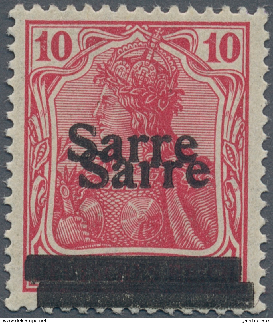 18927 Deutsche Abstimmungsgebiete: Saargebiet: 10 Pf Germania Mit DOPPELTEM AUFDRUCK Postfrisch, Mehrfach - Other & Unclassified