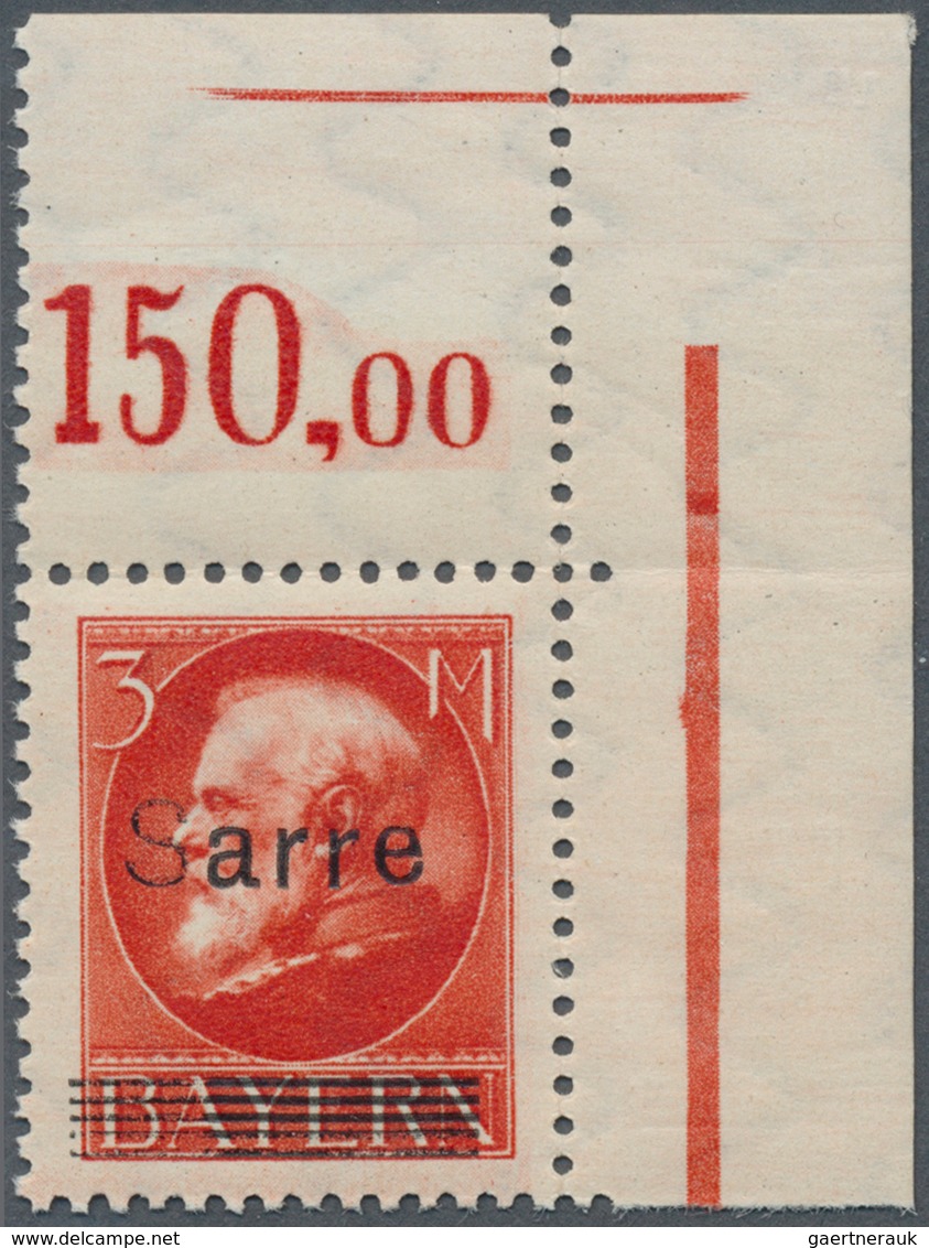 18945 Deutsche Abstimmungsgebiete: Saargebiet: 1920, 3 Mark Ludwig-Ausgabe Mit Aufdruck ''Sarre'', Einwandfr - Other & Unclassified
