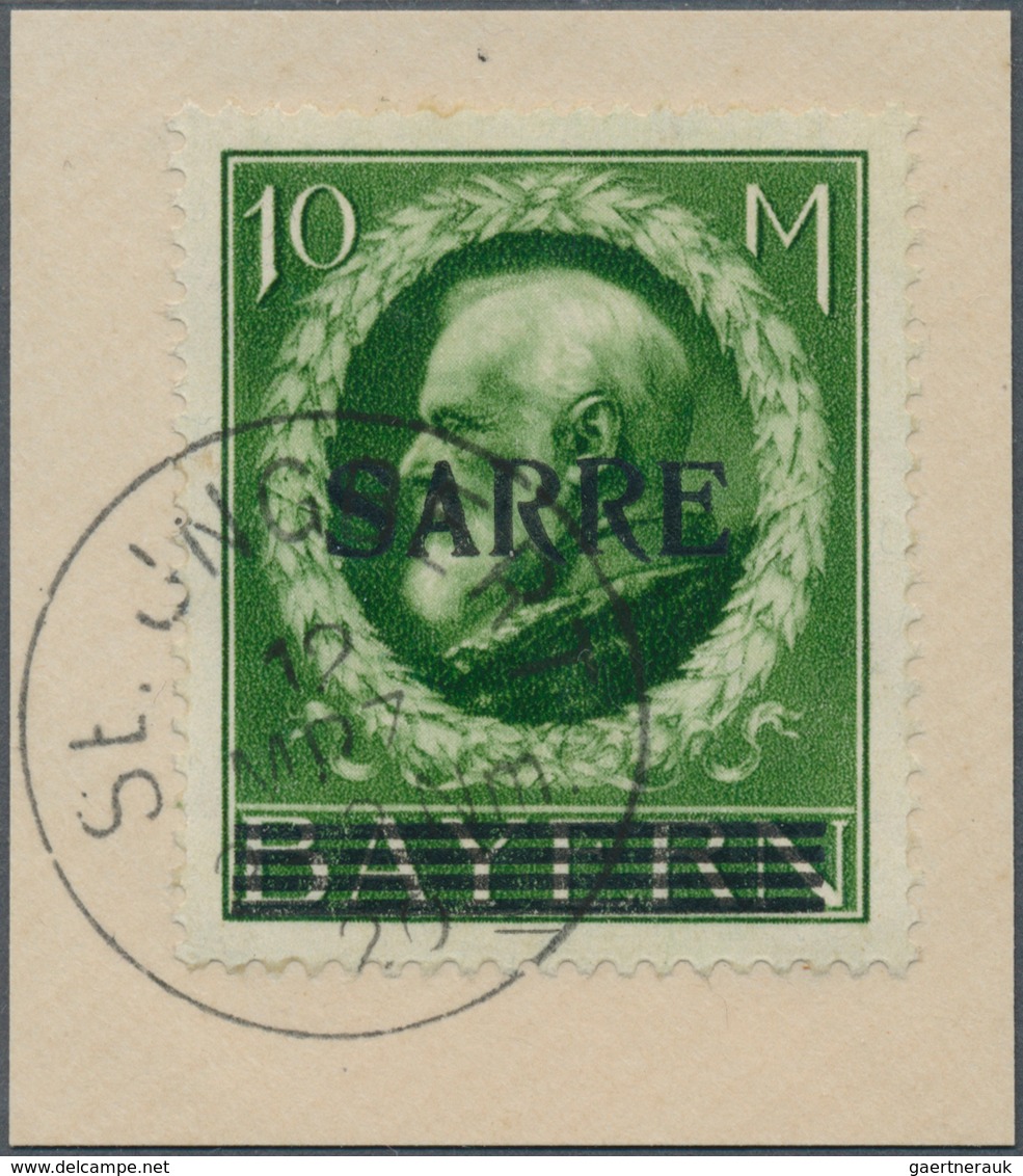 18956 Deutsche Abstimmungsgebiete: Saargebiet: 1920, 10 M. Bayern-Sarre, Bogenfeld 11, Auf Schönem Briefst - Other & Unclassified