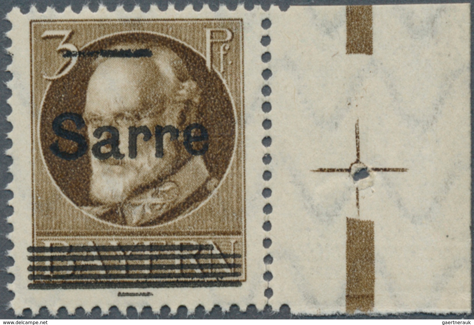 18958 Deutsche Abstimmungsgebiete: Saargebiet: 1920, 3 Pf Ludwig III Mit ''Sarre"-Aufdruck, Postfrische Mar - Other & Unclassified