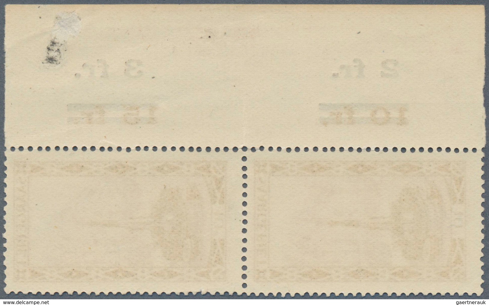 18975 Deutsche Abstimmungsgebiete: Saargebiet: 1926, Freimarke 10 C Im Paar Vom (angefalteten) Oberrand, D - Other & Unclassified