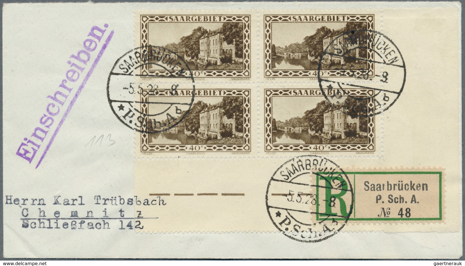 18977 Deutsche Abstimmungsgebiete: Saargebiet: 1926, Landschaftsbilder (V), Zwei Briefe Je Mit Luxusrand 4 - Other & Unclassified