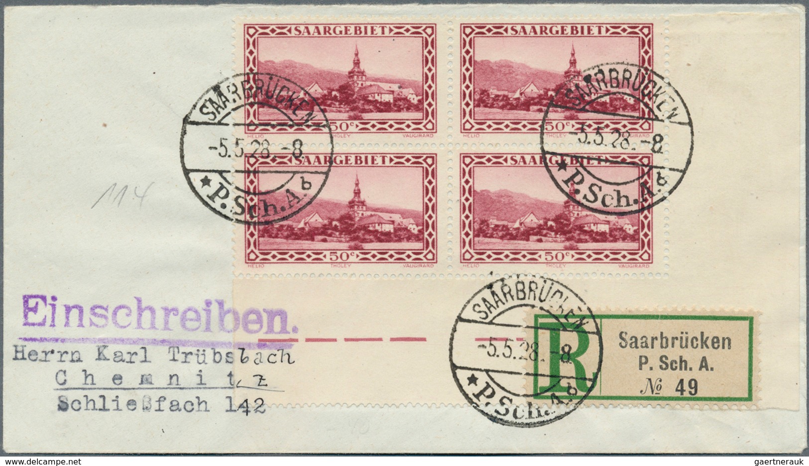 18977 Deutsche Abstimmungsgebiete: Saargebiet: 1926, Landschaftsbilder (V), Zwei Briefe Je Mit Luxusrand 4 - Other & Unclassified