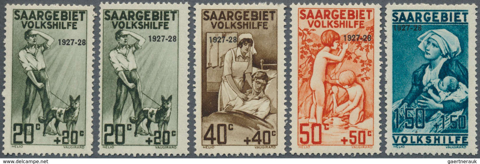 18981 Deutsche Abstimmungsgebiete: Saargebiet: 1927, Volkshilfe II Mit Schwarzem Aufdruck Der Jahreszahlen - Other & Unclassified