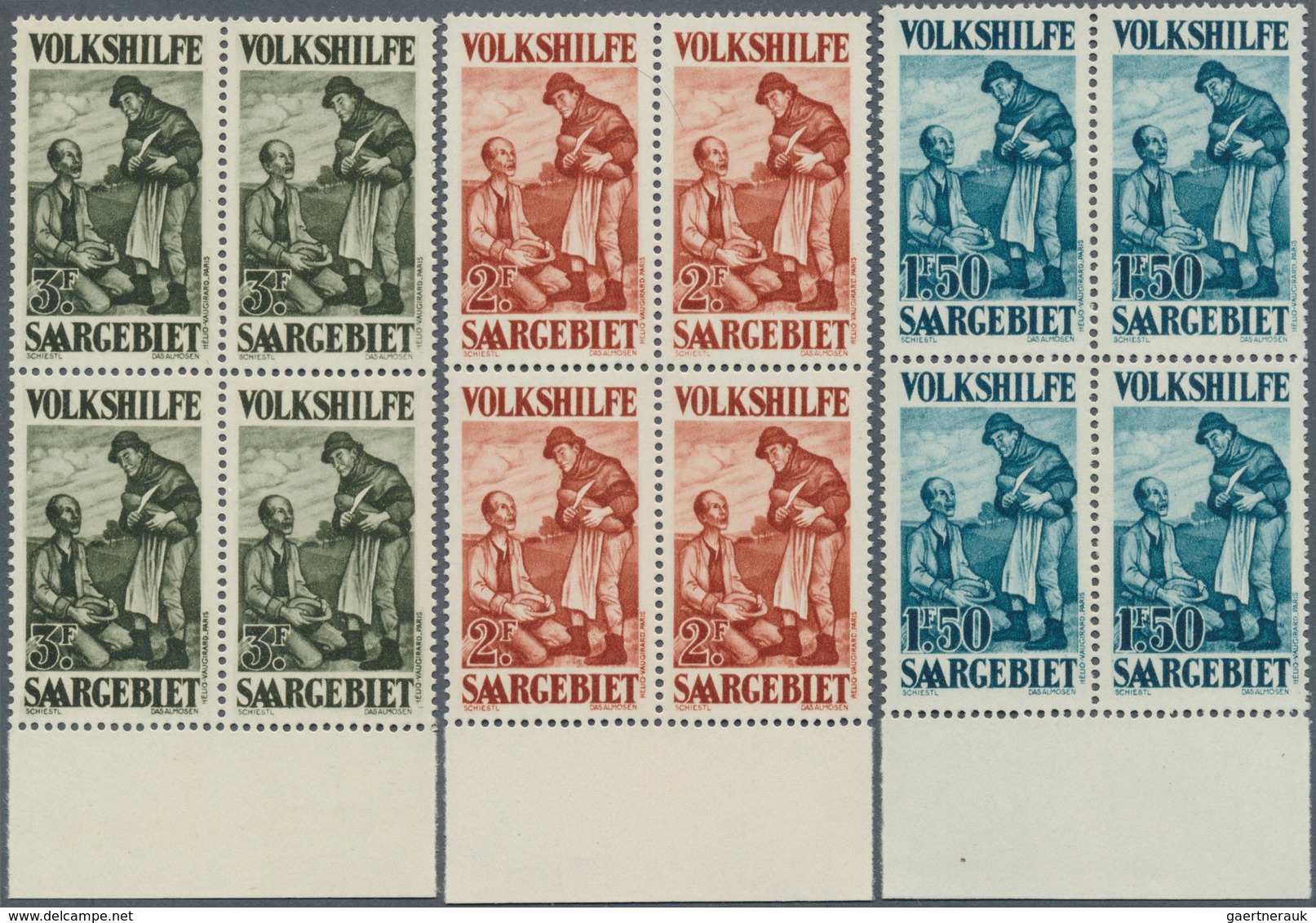 18986 Deutsche Abstimmungsgebiete: Saargebiet: 1927, Volkshilfe, Satz Von 6 Werten 40 C. Bis 3 Fr. In Post - Other & Unclassified