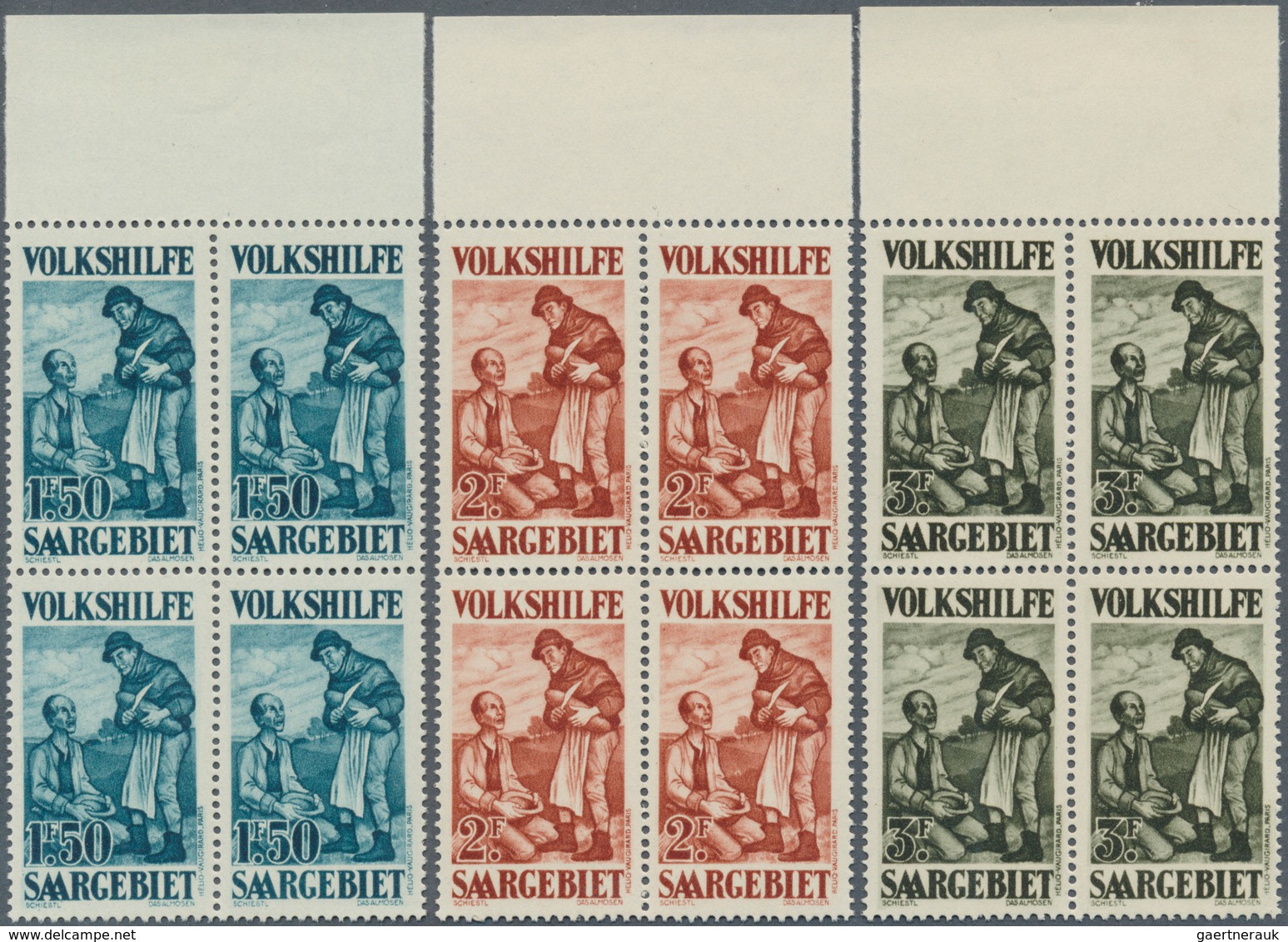 18987 Deutsche Abstimmungsgebiete: Saargebiet: 1928, Volkshilfe "Gemälde", 6 Werte 40 C Bis 3 Fr, Jeweils - Other & Unclassified