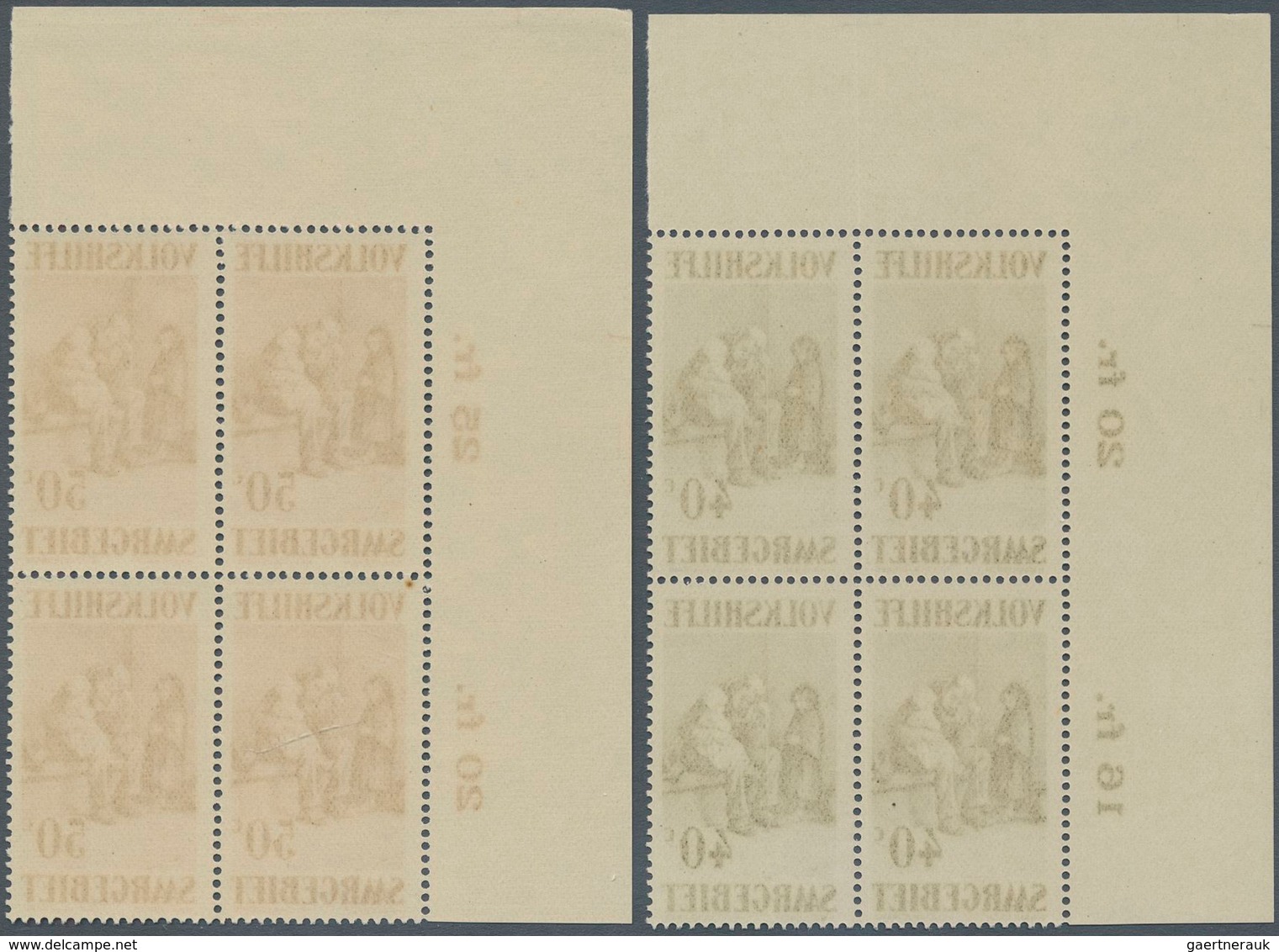 18997 Deutsche Abstimmungsgebiete: Saargebiet: 1929, Volkshilfe: Gemälde II, 40 C - 10 Fr, 7 Postfrische V - Other & Unclassified