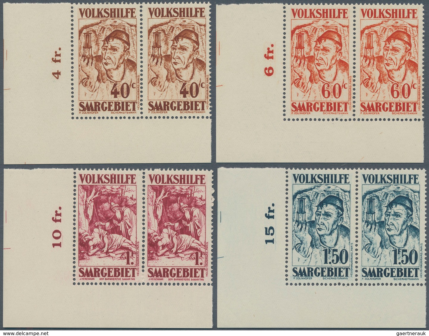 19004 Deutsche Abstimmungsgebiete: Saargebiet: 1931, Volkshilfe: Gemälde (III), 7 Postfrische Eckrand-Luxu - Other & Unclassified