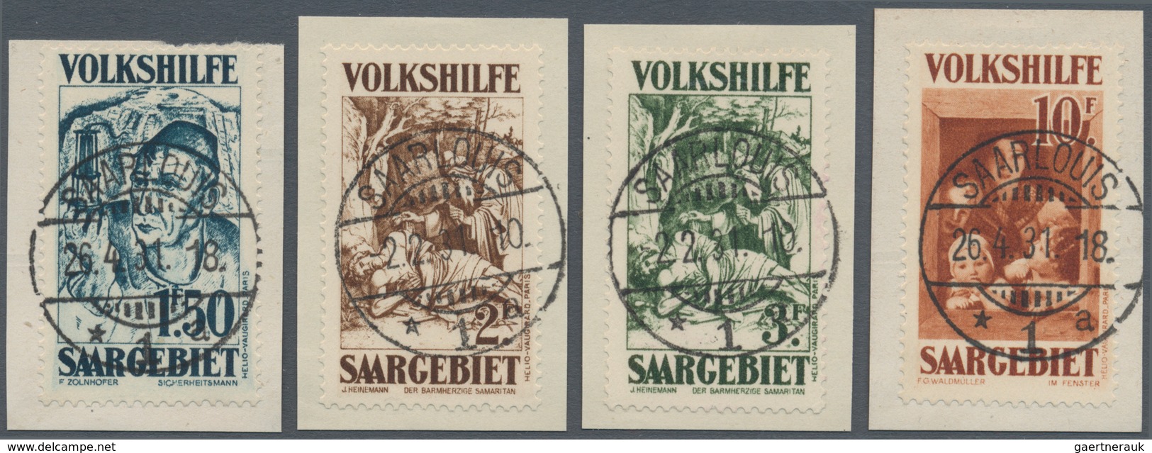 19006 Deutsche Abstimmungsgebiete: Saargebiet: 1931, Volkshilfe: Gemälde (III), 4 Gestempelte Werte, Außer - Other & Unclassified