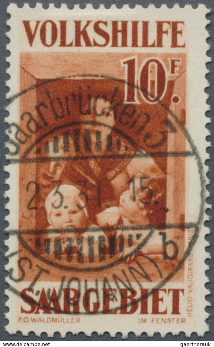 19008 Deutsche Abstimmungsgebiete: Saargebiet: 1931, Volkshilfe 10 Fr. Gemälde III, Gestempelt Mit Dem Pla - Other & Unclassified