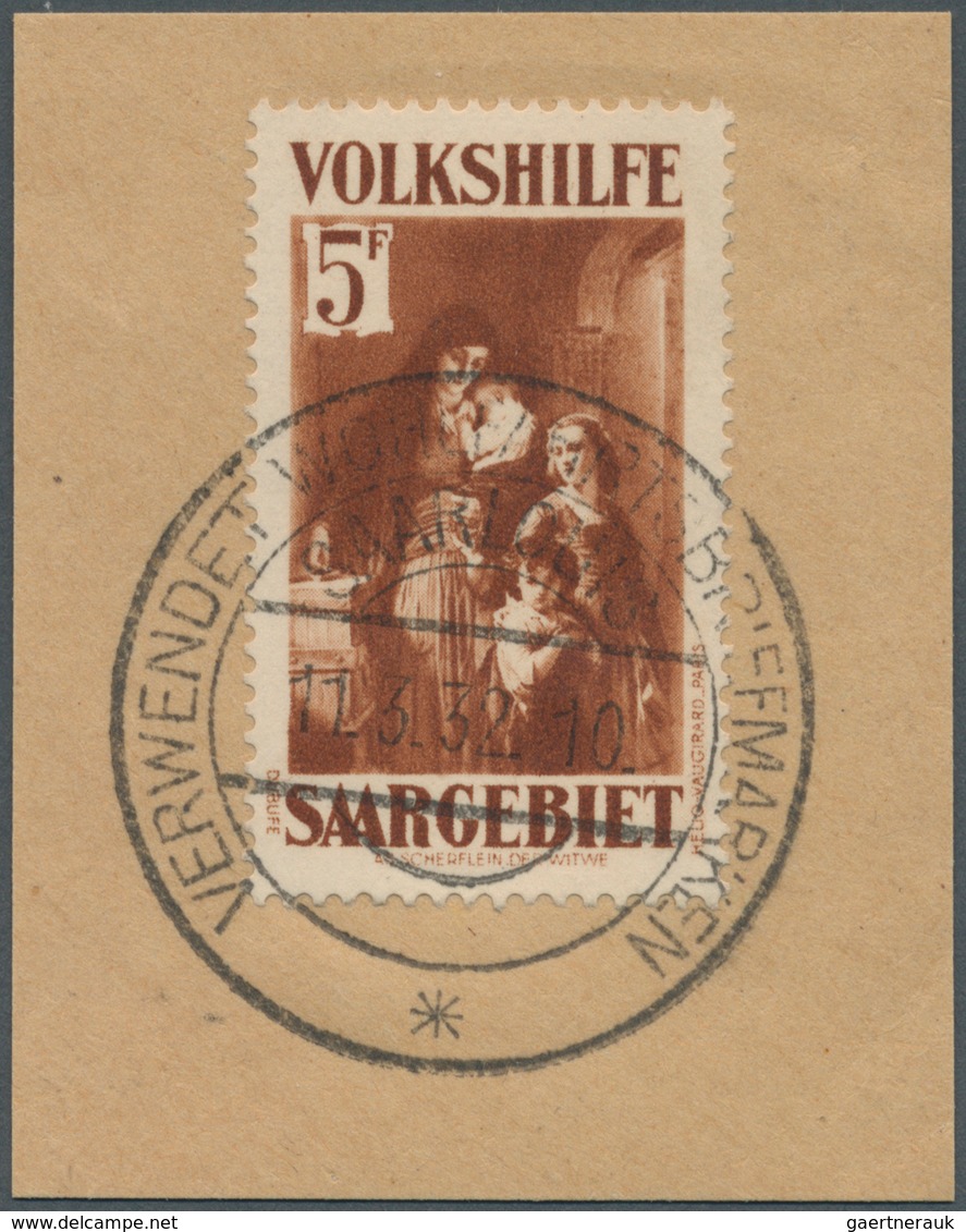 19015 Deutsche Abstimmungsgebiete: Saargebiet: 1931: Volkshilfe Gemälde (IV) 5 Fr (+ 5 Fr) Schwärzlichbrau - Other & Unclassified